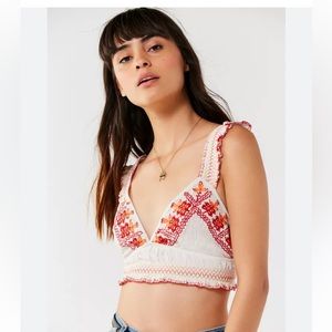 Urban Outfitters Smocked Cropped Cami